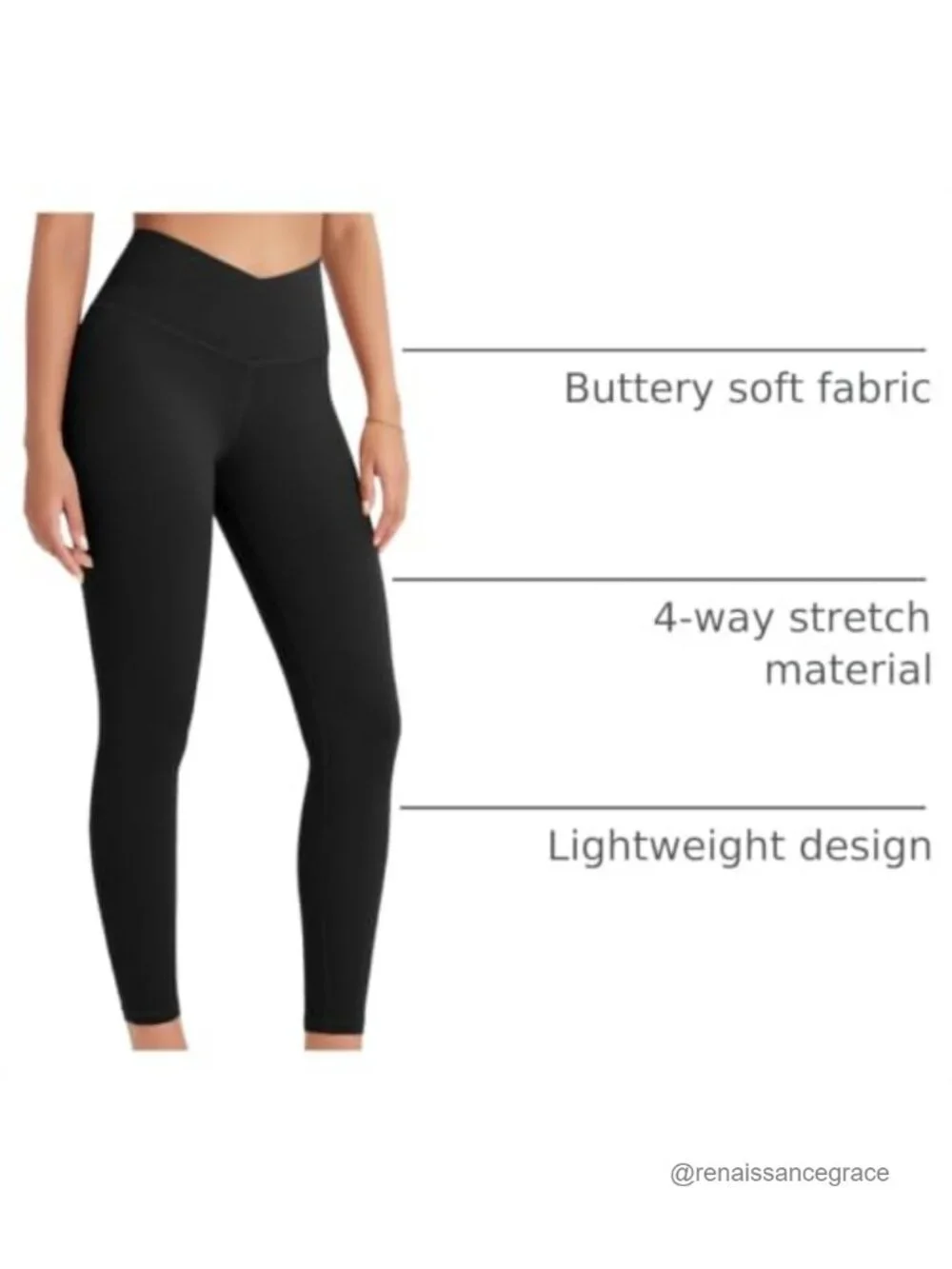 Buttery Soft Crossover High Waist Yoga Leggings with Back Pocket 25